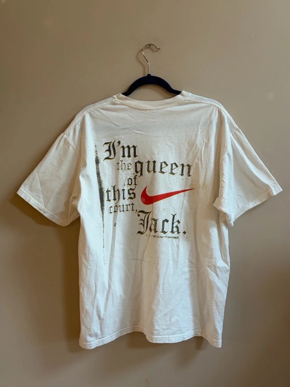 Vintage Nike I'm the Queen of this Court Jack Short Sleeve Graphic T-Shirt Top